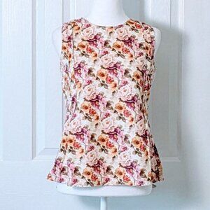 PARK AVENUE Women's 100% Cotton Sleeveless Top Blouse  Size 8  Multi Floral